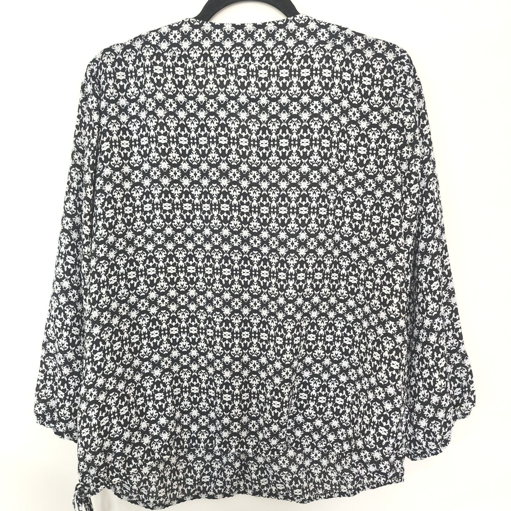 Laundry by Shelli Segal Geometric Damask Blouse Large Boho Peasant Halloween - Picture 3 of 7